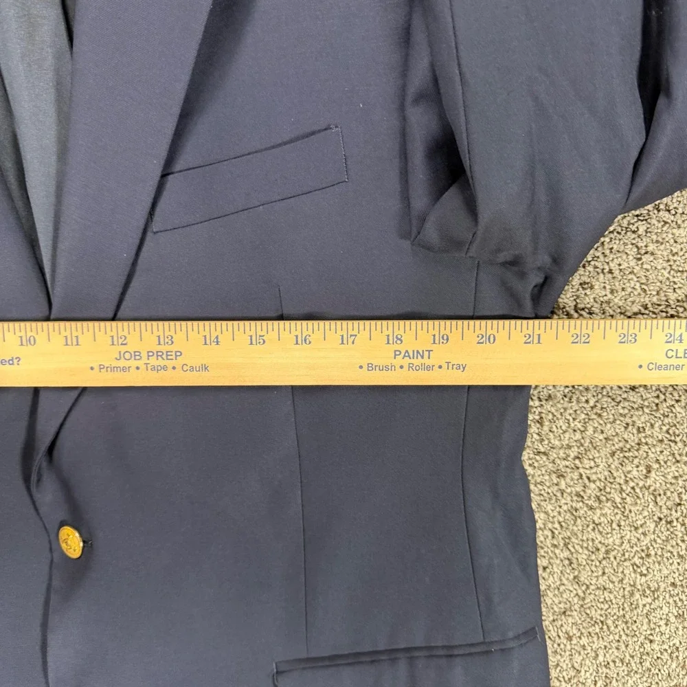 LAUREN RALPH LAUREN Blazer Mens 42R Blue Wool Gold Buttons Sport Coat Jacket